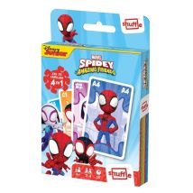 Spidey y sus amigos, juego de cartas 4 en 1 - Diversión familiar garantizada - Nuevo