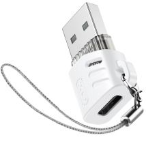 Adaptateur USB-C Femelle vers USB Mâle Charge Transfert de Données Blanc