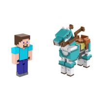 Minecraft - Steve Y Su Caballo De Diamante - DAction Figurines - Nuevo