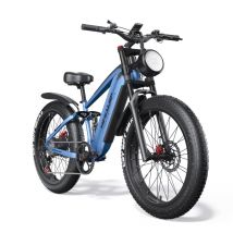 Vélo électrique TIFGALOP ES28 Batterie 48V 22AH Moteur 1000W Pneus 26 pouces Kilométrage max 80KM-Bleu