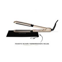 Demeliss XCURLER 3965 - Lisseur boucleur professionnel - Dos chauffant - Ceramique - 56 W - Dore
