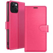 Zanaé Funda tipo cartera para iPhone 15 con soporte y lengüeta magnética Fucsia - Nuevo