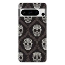 Coque en silicone - Compatible pour Google Pixel 8 Pro - design floral skull