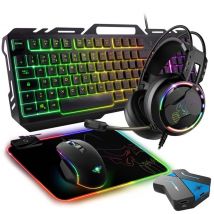 Pack Gaming 5 en 1 Clavier Souris Casque Tapis Convertisseur Ultimate 300 Dark