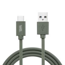 WE Cable USB a USB-C de silicona, 1 metro de carga rápida, USB 3.2 gen 1 (USB 3.0), carga y transferencia de datos - Verde caqui - Nuevo