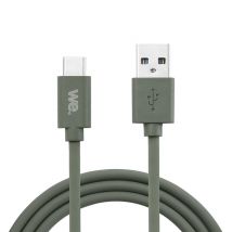 WE Cable USB a USB-C de silicona, 2 metros de carga rápida, USB 3.2 gen 1 (USB 3.0), carga y transferencia de datos - Verde caqui - Nuevo