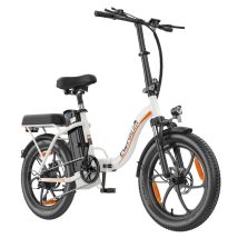 Vélo électrique pliable Cheevalry C16 pour adultes, batterie 48 V 16 Ah, Shimano 7 vitesses - Blanc