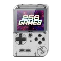 Console di gioco portatile AMSTRAD con schermo LCD integrato 256 giochi trasparente e bianco - Nuovo