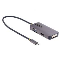 StarTech.com Adaptateur USB C vers HDMI VGA - Dock USB C Multiport Digital/AV - Adaptateur USB Type C Jusqu'à 4K60Hz - Station d'Accueil USB C, 