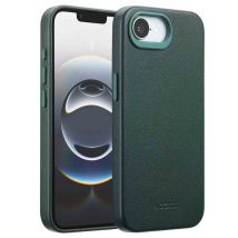Accezz Coque arrière en cuir avec MagSafe pour Apple iPhone 16e - Cedar Green