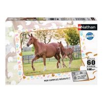 Puzzle 60 pezzi Mamma e Cucciolo di Cavallo - Apprendimento e Divertimento - Nuovo