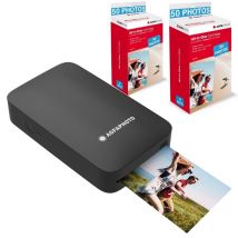 AGFA PHOTO - Pack Imprimante Realipix Mini P + Cartouches et Papiers AMC pour 100 photos - Imprimante Photo Format 5,3 x 8,6 cm via Bluetooth - 