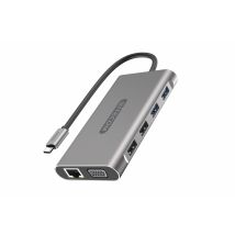Sitecom CN-390 station d'accueil USB 3.2 Gen 2 (3.1 Gen 2) Type-C Aluminium