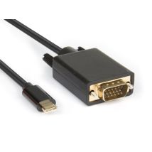 Hamlet XVAUC-VGA20 câble vidéo et adaptateur 2 m USB Type-C VGA (D-Sub) Noir