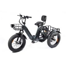 Triciclo eléctrico de carga PULUMA SL001 con doble motor, doble batería de 48 V y 27 Ah, 7 velocidades y frenos hidráulicos - Nuevo