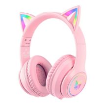 ONIKUMA - B90 Rosa - Auriculares para juegos Bluetooth 5.0 Kawai LED RGB - Nuevo