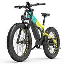 Bicicletta Elettrica RV800PLUS | Velocità Massima 50 km/h | Autonomia 120 km | Motore 750W | Batteria 48V 20Ah | Pnei da 26 PolliciT | VerdeGiallo - 