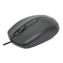 Manhattan Souris USB filaire Comfort II, 1000 dpi, optique, ambidextre, 3 boutons + molette, noire, garantie 3 ans