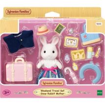 Mamá Snow Bunny de Sylvanian Families con maleta de fin de semana y accesorios - Nuevo
