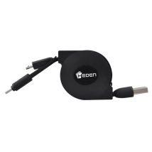 Cavo di ricarica USB retrattile 2in1 da 1M, lignignaggio + micro usb - Nuovo