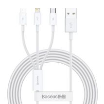 Baseus Superior câble USB USB 2.0 1,5 m USB A USB C/Micro USB A/Lightning Blanc