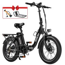 Vélo électrique VITILAN U3 pour adultes 20 pouces Fat Tire Ebikes Vélo électrique pliable 750 W, 48 V 13 Ah Step Thru E-Bike 7 vitesses - Noir