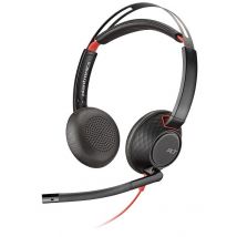 POLY Blackwire 5220 Casque Avec fil Arceau Appels/Musique USB Type-C Noir, Rouge