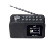 Lenco Radio Reloj Bluetooth/DAB+/FM Modelo CR-625 con Pantalla LCD y Antena Negro - Nuevo
