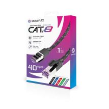Cable de red Ethernet Oniverse Cat 8 RJ45 1 m conectores chapados en oro Negro - Nuevo