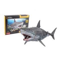 Puzzle 3D EXPLORA Grand Requin Blanc 72 pièces Dès 8 ans 38 cm Gris/Blanc/Bleu