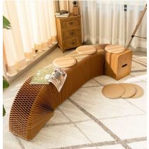 Banc en papier kraft Ihpaper 6 places | Siège pliant portable avec 6 coussins gratuits