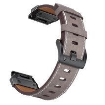Bracelet de montre en cuir véritable pour Garmin Fenix 8/7X/7/6/5/965 Gray 22 mm