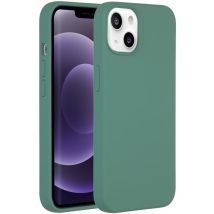 Accezz Coque Liquid Silicone avec MagSafe pour Apple iPhone 14 / 13 - Vert foncé