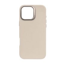 Coque pour iPhone 16 Pro Max Antichocs en Cuir Compatible MagSafe Beige