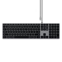 Satechi Slim W3 clavier USB QWERTZ Allemand Noir, Gris