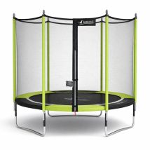KANGUI Trampoline de jardin 244 cm + filet de sécurité JUMPI Vert/Noir 250