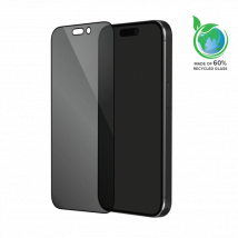 Protection d'écran Privée en verre trempé (60% verre trempé recyclé) pour Apple iPhone 15 Pro, Noir