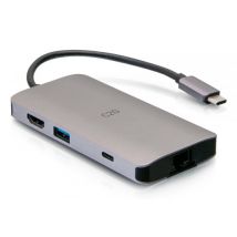 C2G mini docking station USB-C 8-in-1 con HDMI, 2 USB-A, Ethernet, lettore di schede SD e USB-C, alimentazione fino a 100 W - 4K 30 Hz - Nuovo