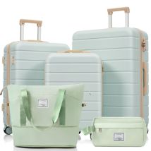 Set de Valises ABS M-L-XL- Roues 360 - Serrure TSA- Vert Gris