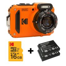 Fotocamera Digitale Compatta KODAK Pixpro WPZ2 16MP Impermeabile Full HD WiFi - Arancione - Nuovo