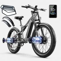 Vélo électrique S600 2*1000 W, batterie Samsung de 17,5 Ah, grand instrument LCD couleur, vélo de montagne électrique pour homme