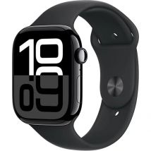Apple Watch Series 10 (2024) GPS, Boitier Noir de 42mm avec bracelet Caoutchouc S/M, Noir