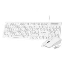 SUBBLIM Teclado Ergonómico y ratón Combo Business Slim Silencioso con cable USB Blanco - Nuevo