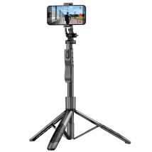Crong Palo Selfie Extensible Función Trípode Estabilizado Modelo SelfieGo Ultra Negro - Nuevo
