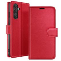 Zanaé Funda tipo cartera para Galaxy S23 FE con función de soporte y lengüeta magnética Rojo - Nuevo