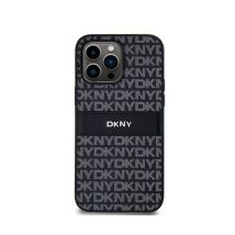Coque pour iPhone 14 Pro Édition Repeat Pattern Tonal Stripe avec Logo Métallisé Noir
