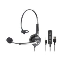 Hamlet HHEADM-UJM Cuffia cablata ad archetto da tavolo/centro di chiamata USB Type-A Nero - Nuovo