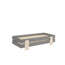 Camas Apilables Modulo Puzzle Gris para Niños - 90x200 cm, Diseño Minimalista - Nuevo