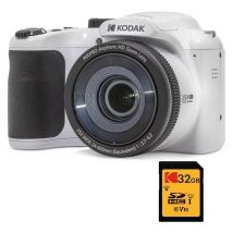 KODAK Pixpro Astro Zoom AZ255 + Tarjeta de memoria SD 32GB - Cámara digital bridge 16MP, zoom 25X, vídeo HD 1080p, gran angular 24mm, pantalla LCD 3 ,
