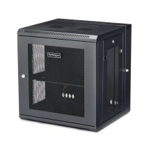 StarTech.com Armario Rack de Pared para Servidores 12U 19 4 Columnas y Estante 1U - Rack de Servidores de Montaje en Pared con Bisagra - Rack 